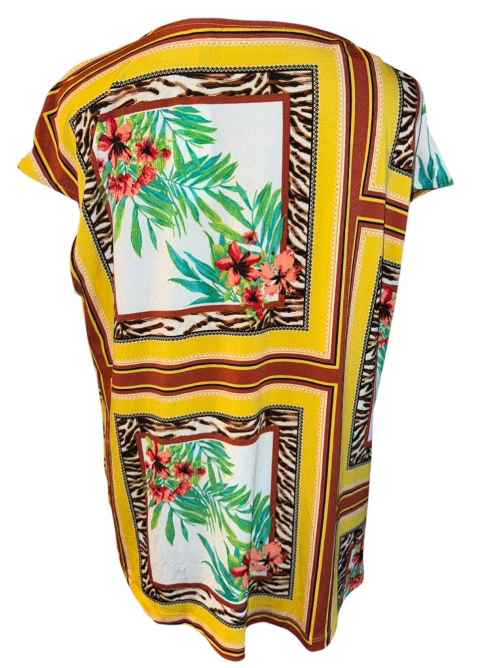 7th Ave by New York & Co Floral Animal Print Patchwork Blouse, Size XL, NWT - Picture 3 of 4
